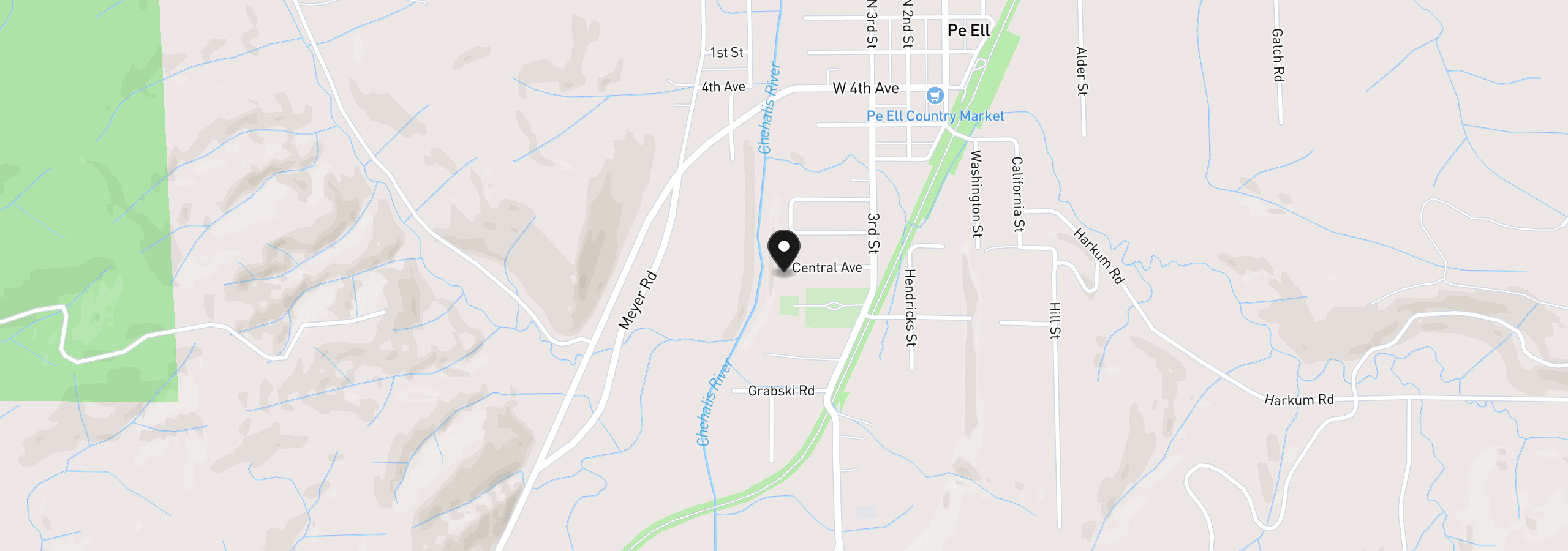 Map showing the location of 417 Central Ave, Pe Ell, Wa 98572
