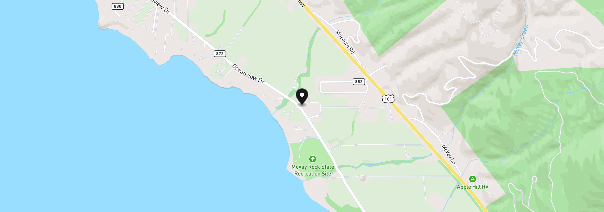 Map showing the location of 15275 Oceanview Dr, Brookings, OR 97415