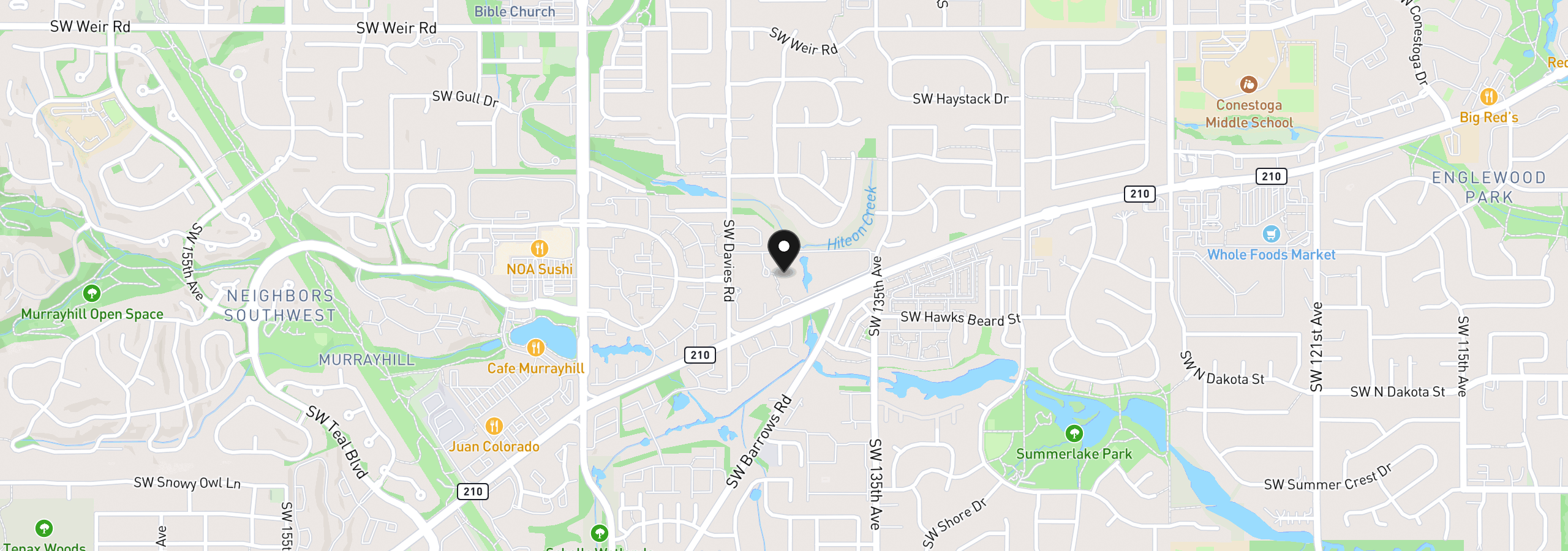 Map showing the location of 13775 SW Scholls Ferry Rd, Beaverton, OR 97008