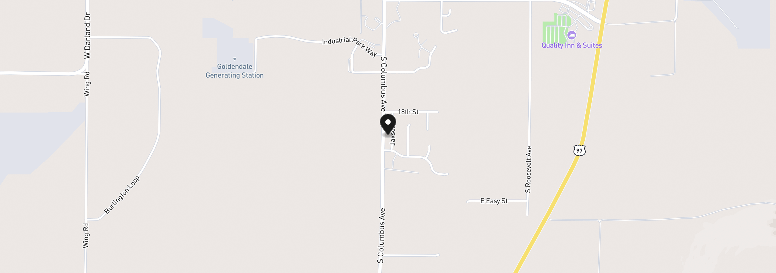 Map showing the location of 1913 Jaxon St, Goldendale, Wa 98620