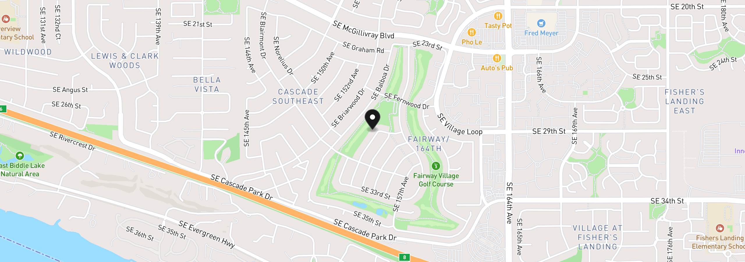 Map showing the location of 2816 SE 153rd Ave, Vancouver, Wa 98683