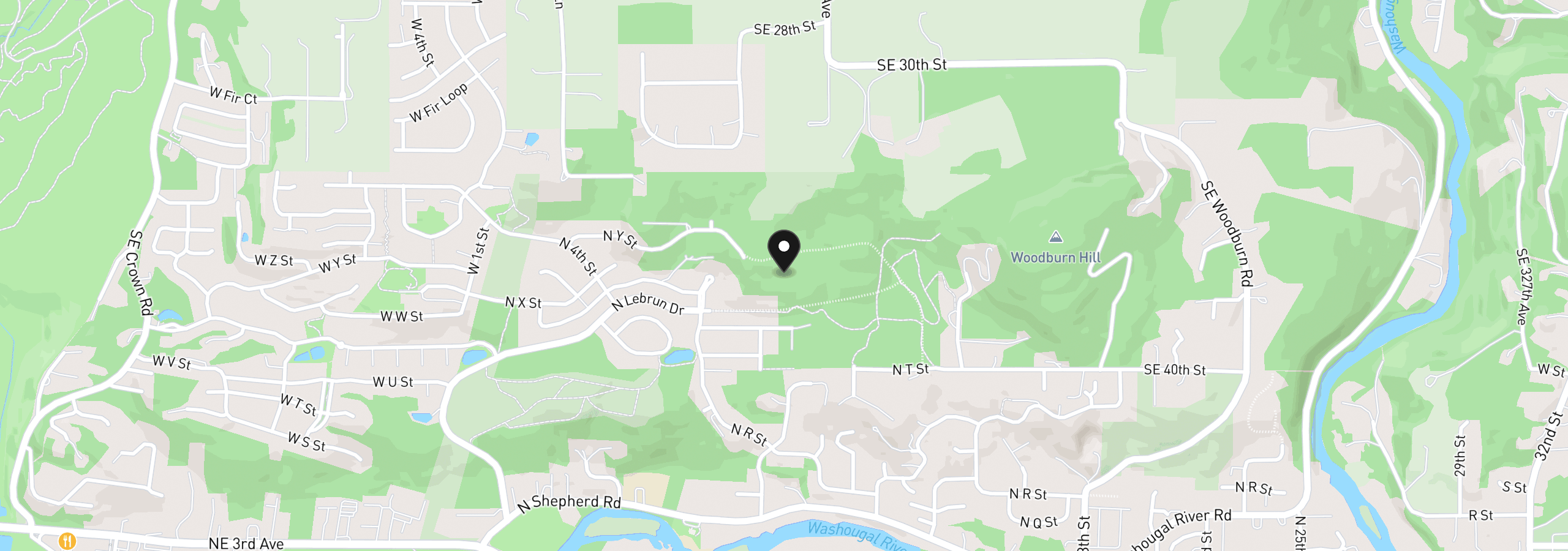 Map showing the location of 712 N X Cir, Washougal, Wa 98671