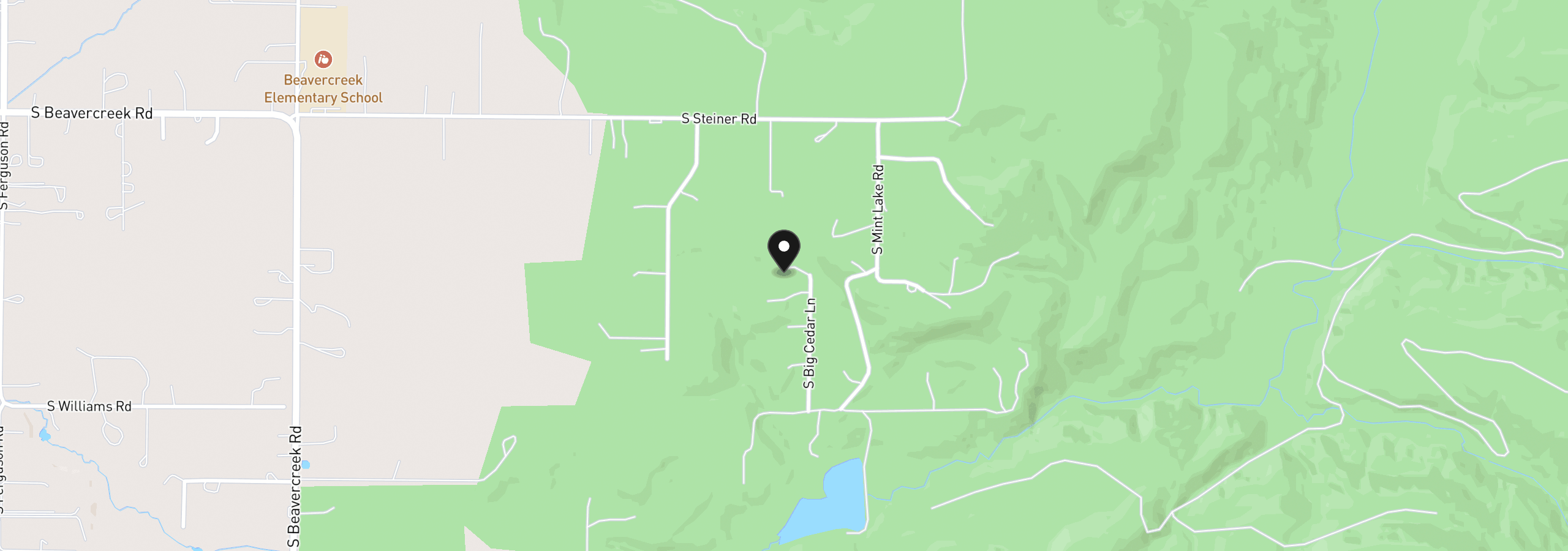 Map showing the location of 22211 S Big Cedar Ln, Beavercreek, OR 97004
