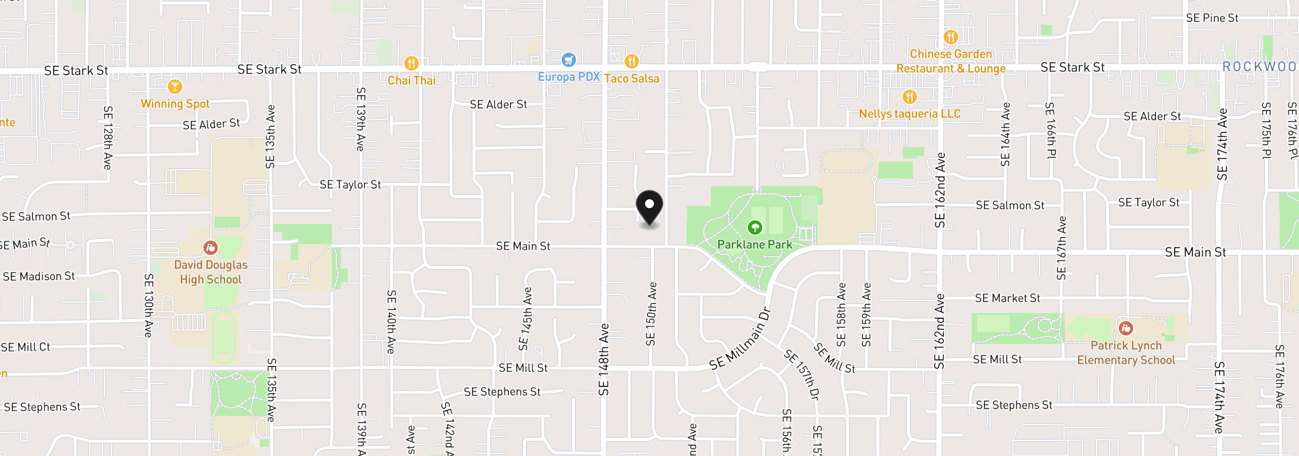 Map showing the location of 1205 SE 151st Ave, Portland, OR 97233