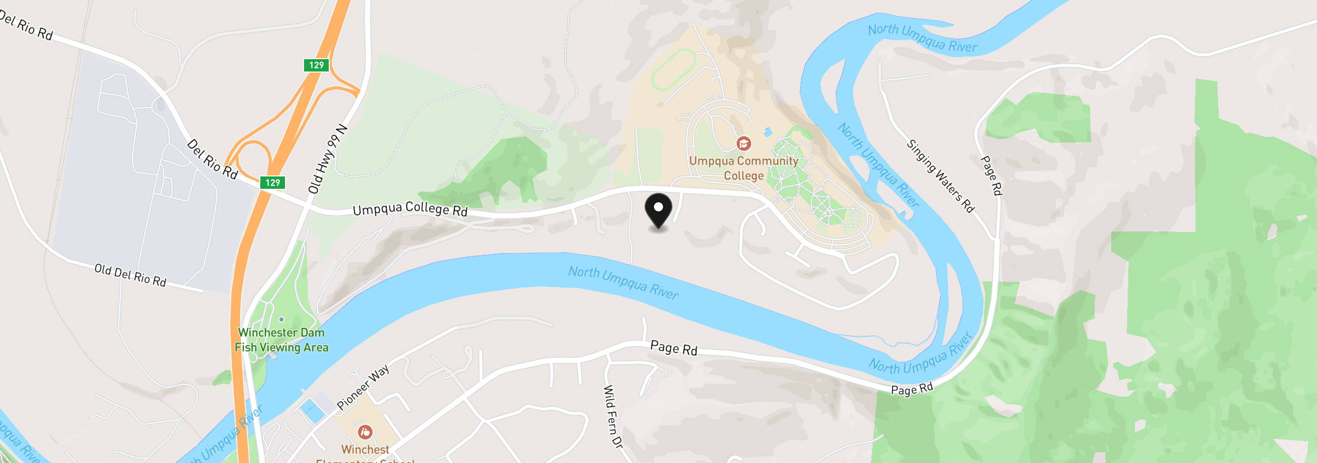 Map showing the location of 173 Songbird Ct, Roseburg, OR 97470
