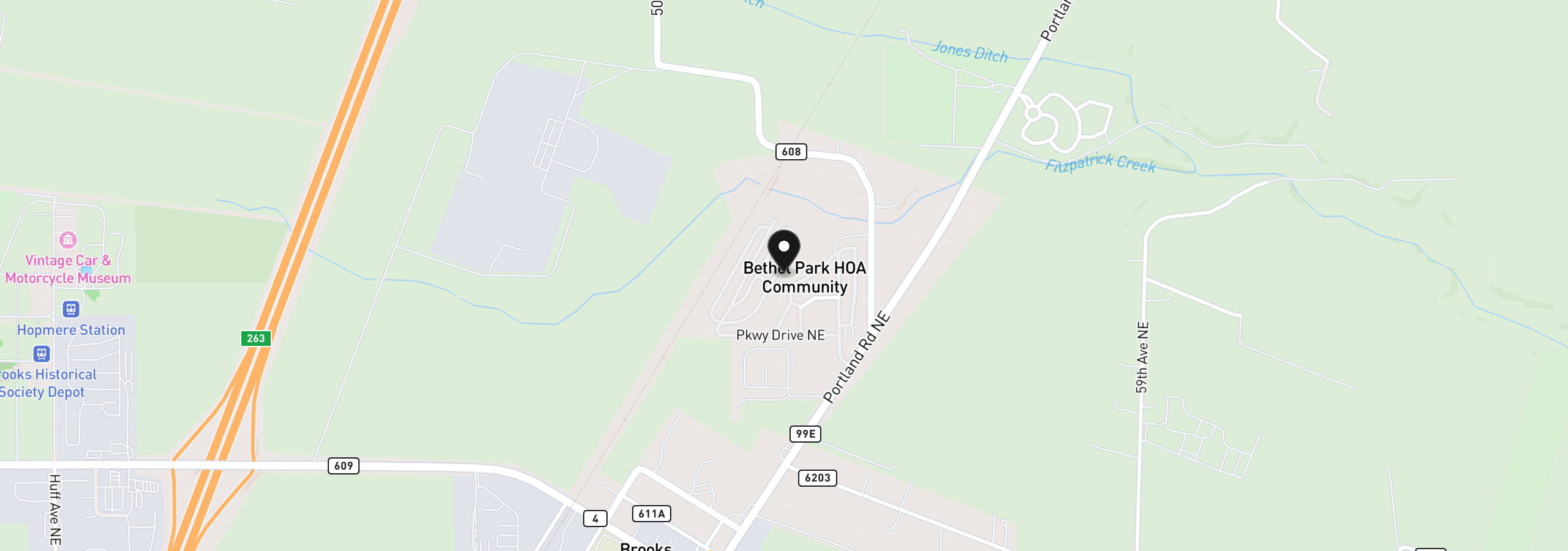 Map showing the location of 9324 Glory Ct, Salem, OR 97305