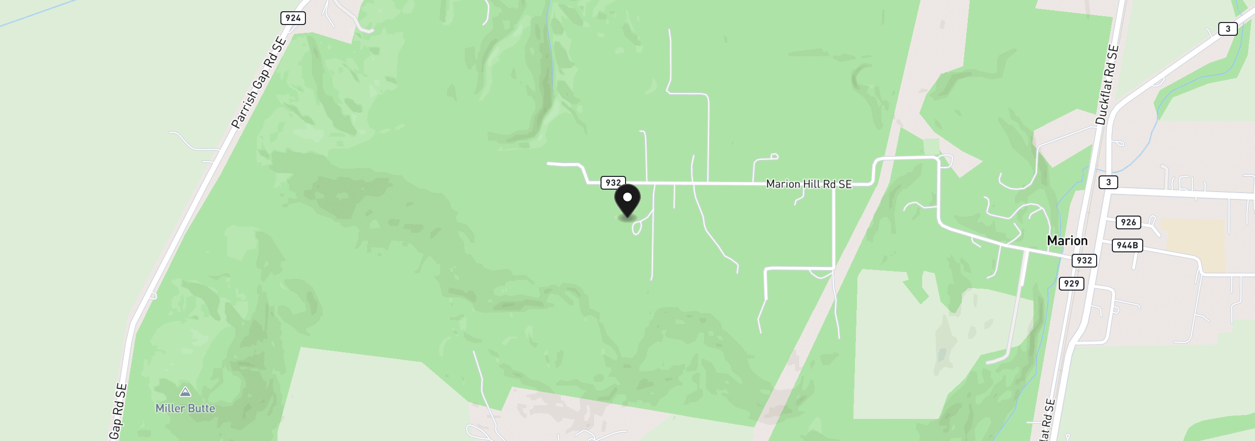Map showing the location of 4736 SE Marion Hill Rd, Turner, OR 97392