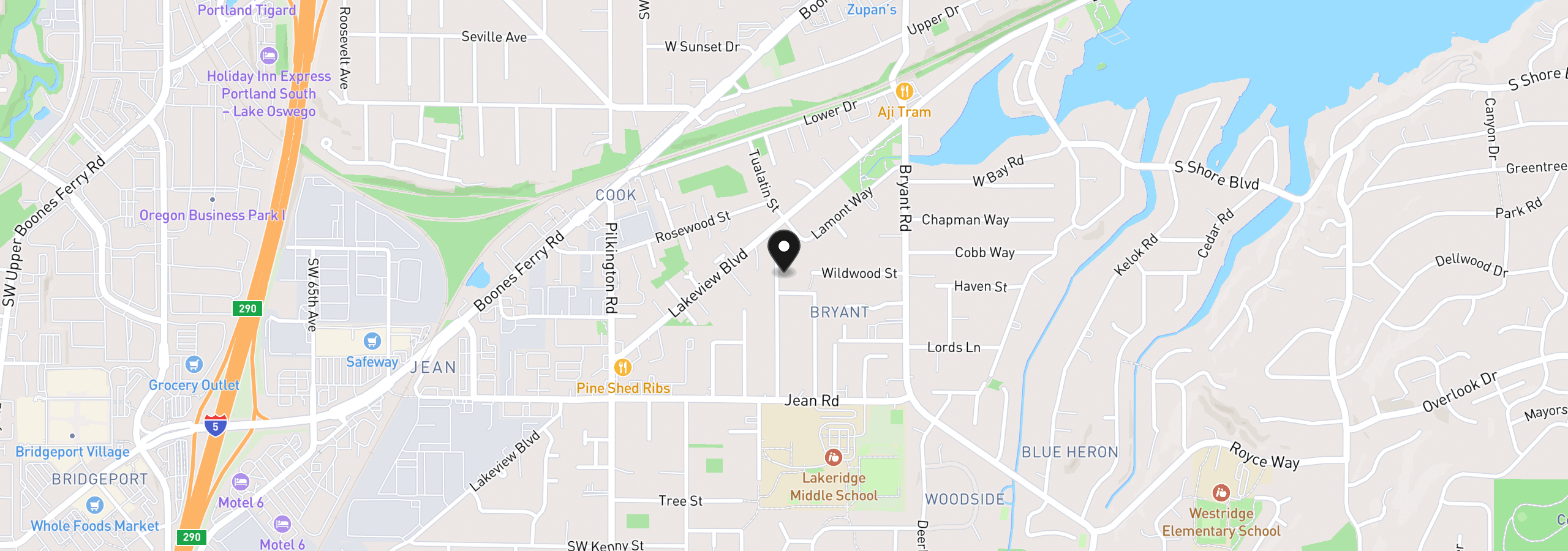 Map showing the location of 17440 Schalit Way, Lake Oswego, OR 97035