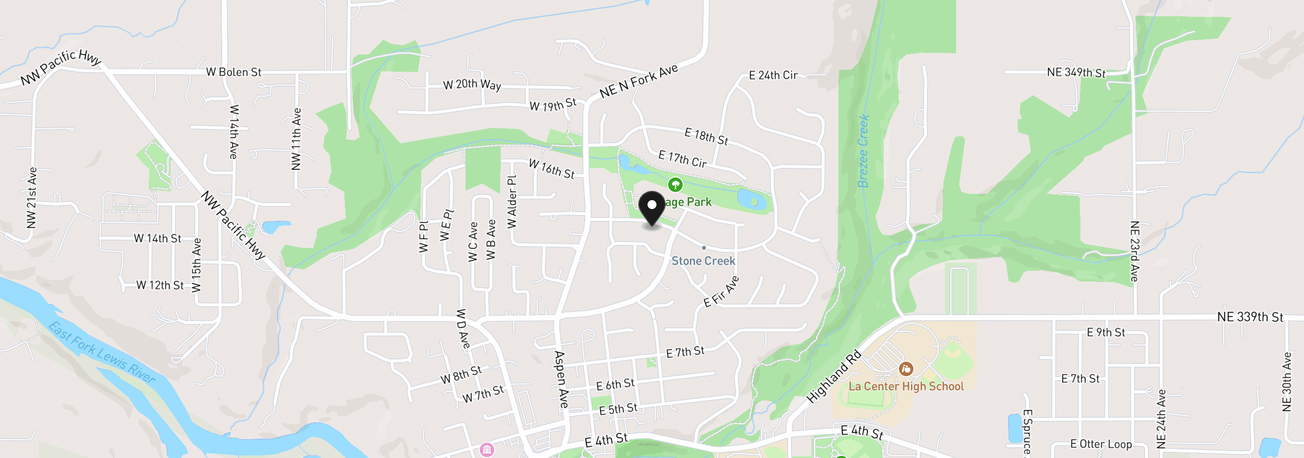 Map showing the location of 598 E Heritage Loop, La Center, Wa 98629