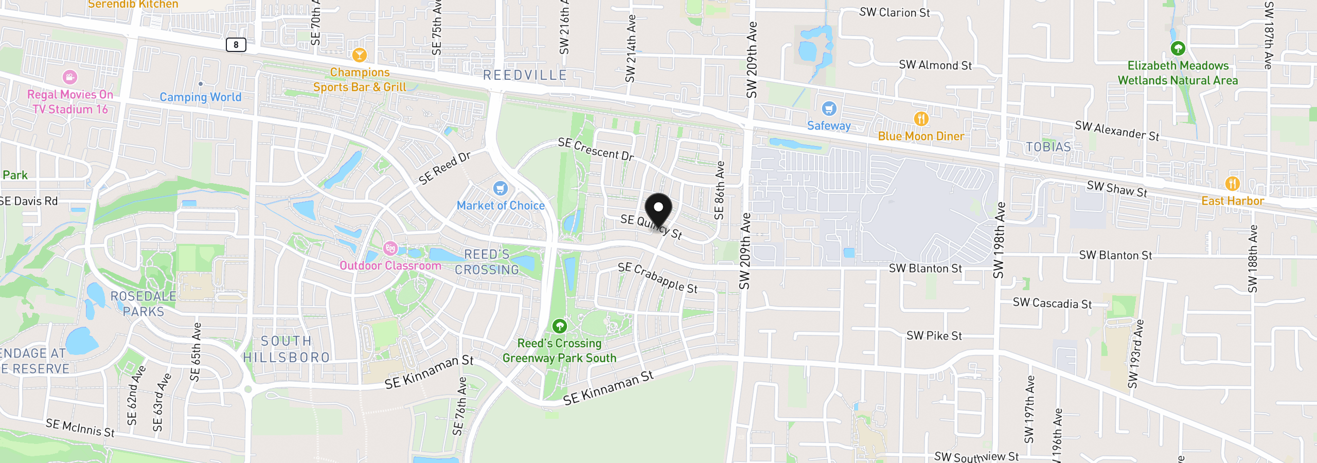 Map showing the location of 3685 SE 83rd Ave, Hillsboro, OR 97123