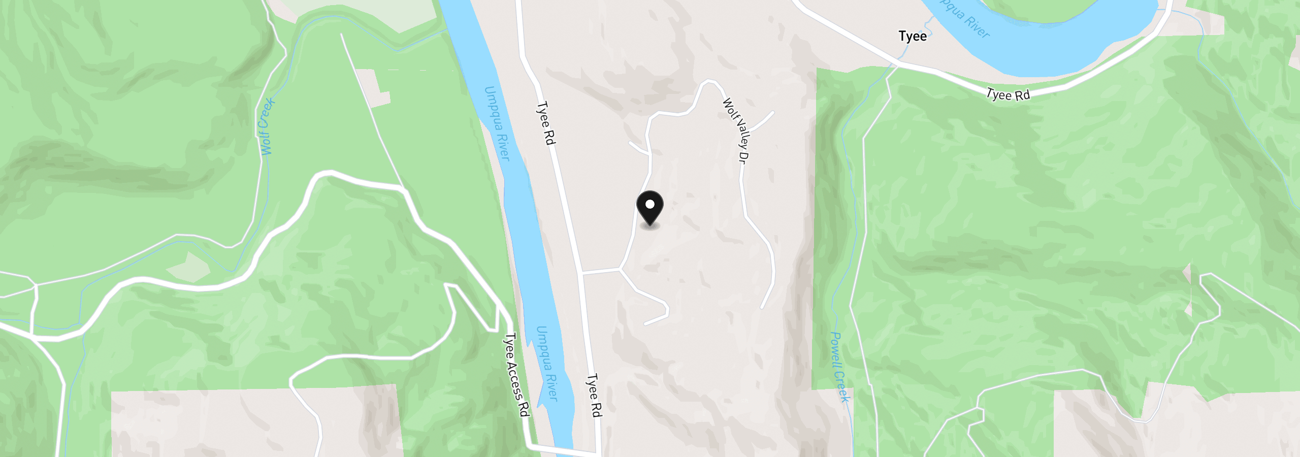 Map showing the location of 295 Wolf Valley Dr, Umpqua, OR 97486