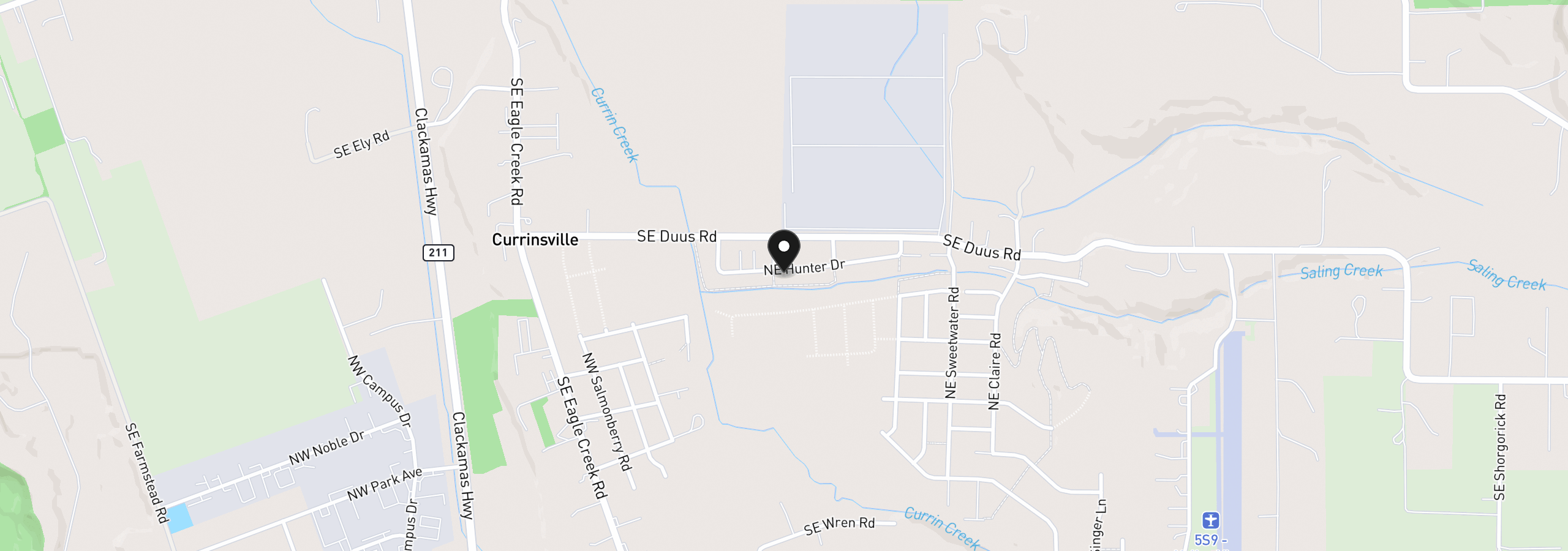 Map showing the location of 240 NE Hunter Dr, Estacada, OR 97023