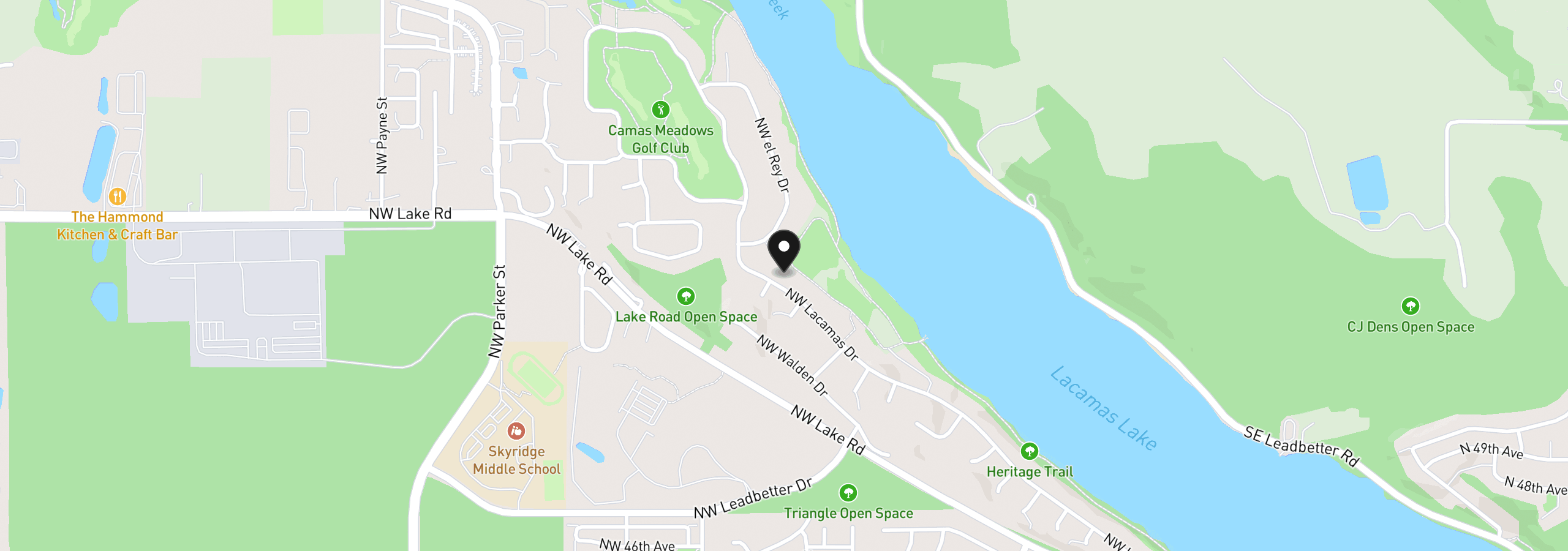 Map showing the location of 2701 NW Lacamas Dr, Camas, Wa 98607