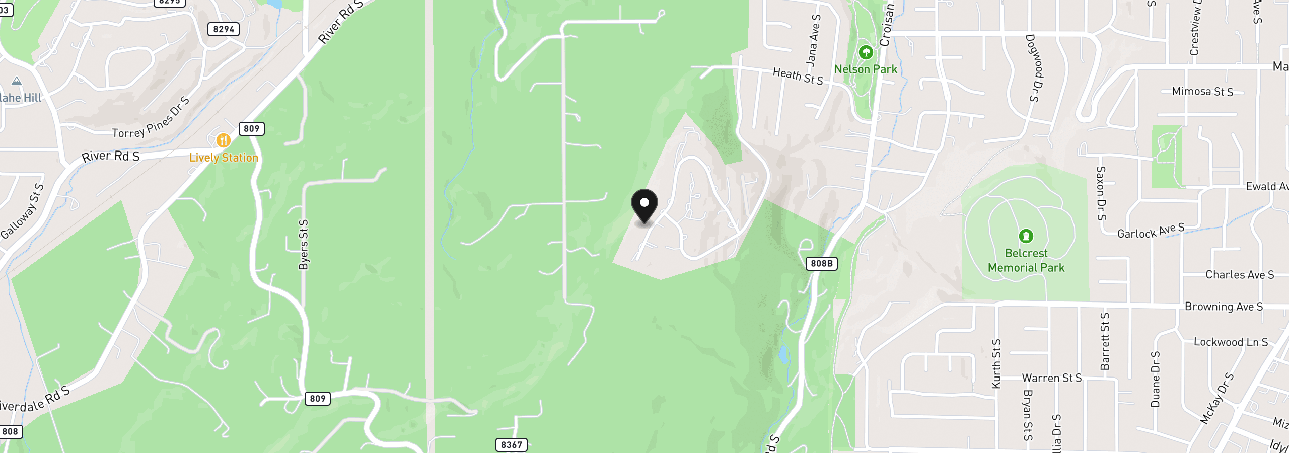 Map showing the location of 2469 Crestmont Cir, Salem, OR 97302