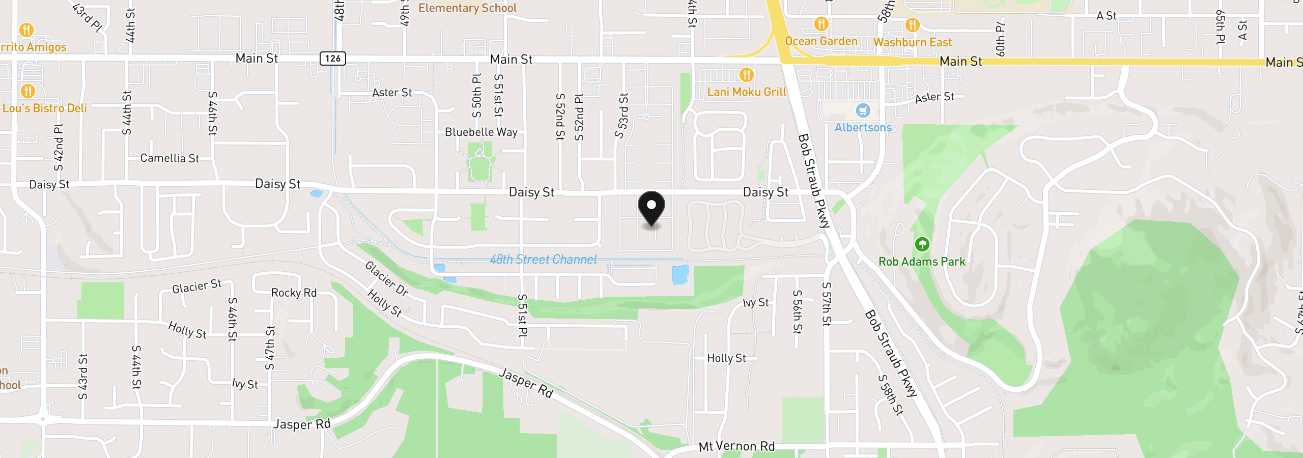 Map showing the location of 5335 Daisy St 101, Springfield, OR 97478