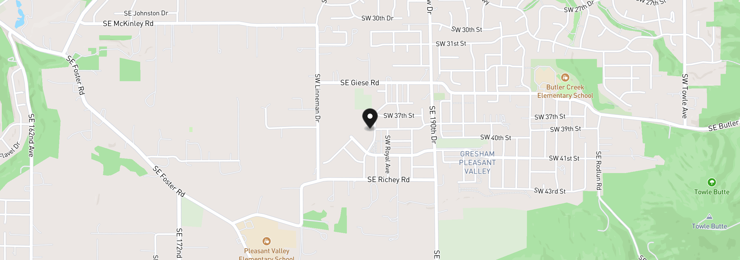 Map showing the location of 3793 SW Phyllis Ave, Gresham, OR 97080