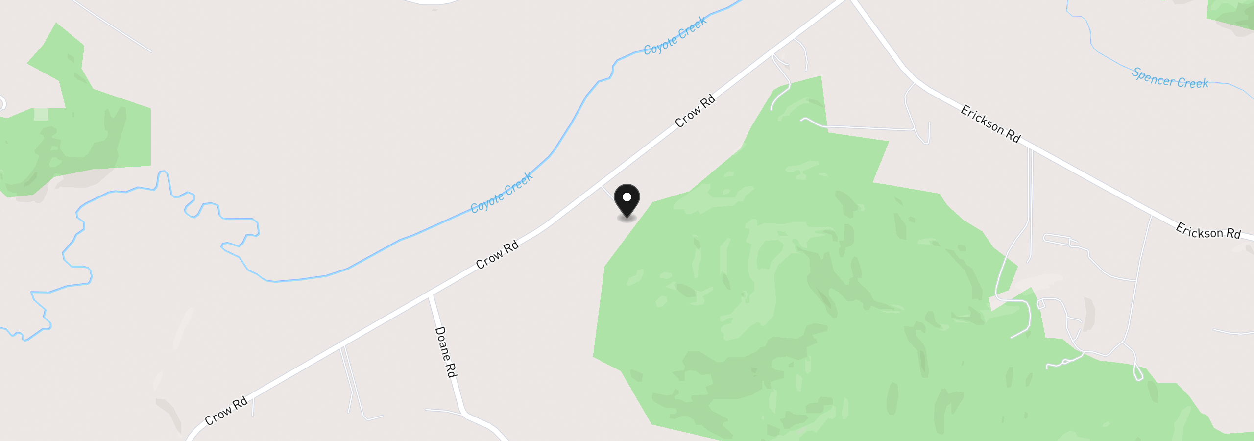 Map showing the location of 26900 Crow Rd, Eugene, OR 97402