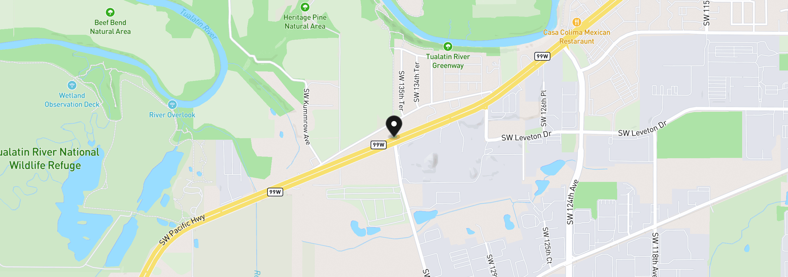 Map showing the location of 99 W Cipole, Tualatin, OR 97062