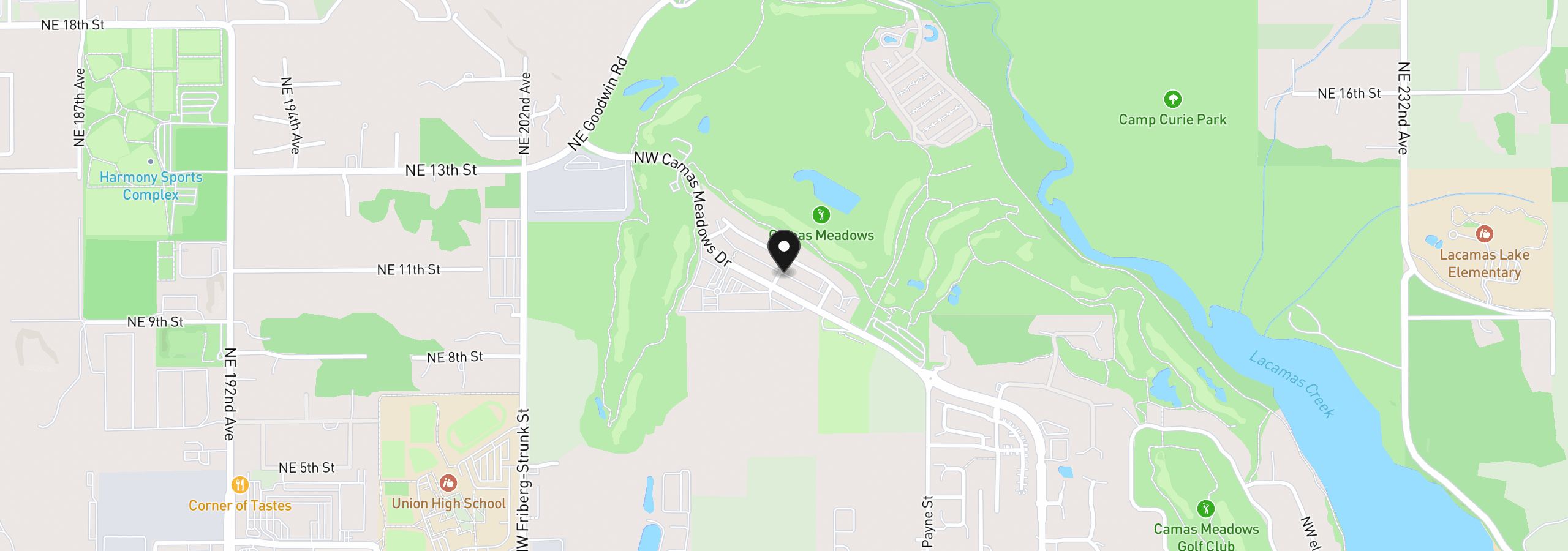 Map showing the location of 4697 NW Camas Meadows Dr, Camas, Wa 98607