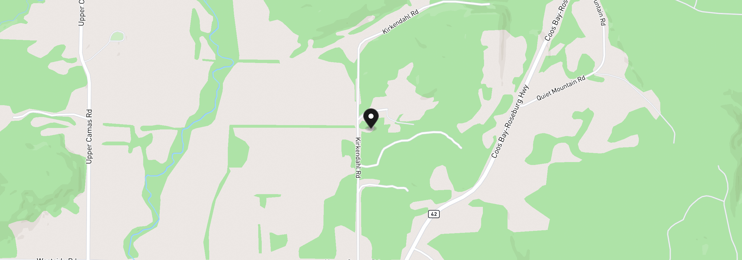 Map showing the location of 993 Kirkendahl Rd, Camas Valley, OR 97416