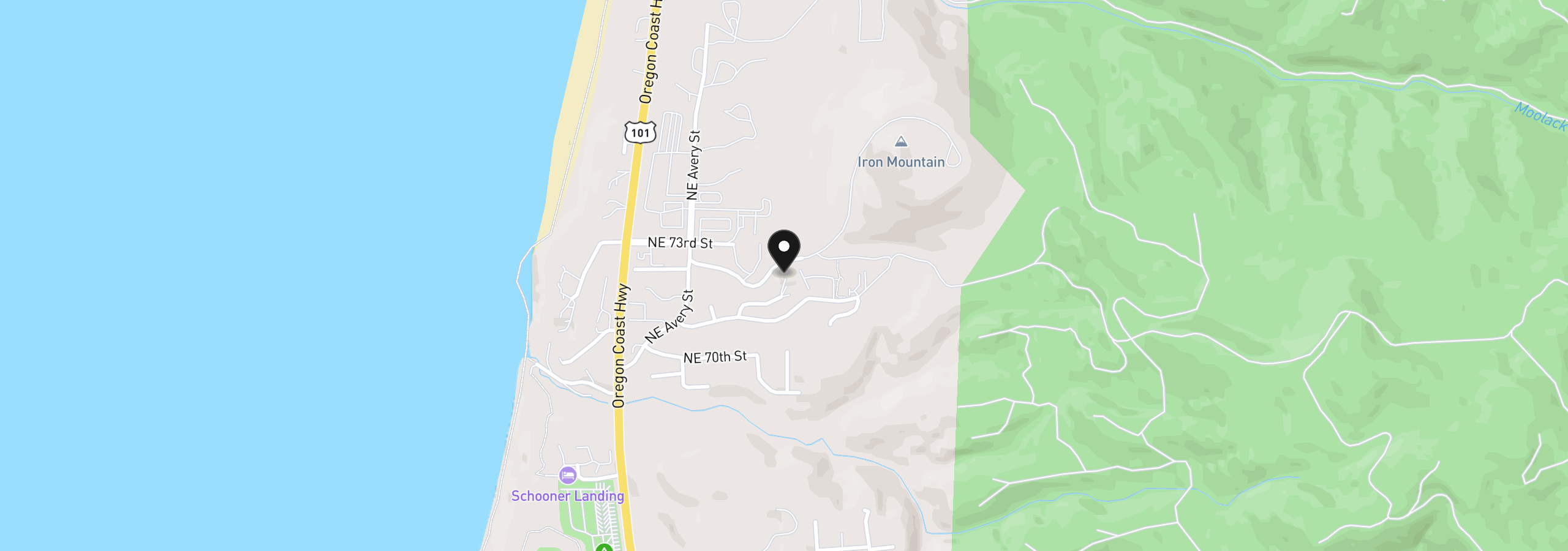 Map showing the location of 275 NE 71st Pl, Newport, OR 97365