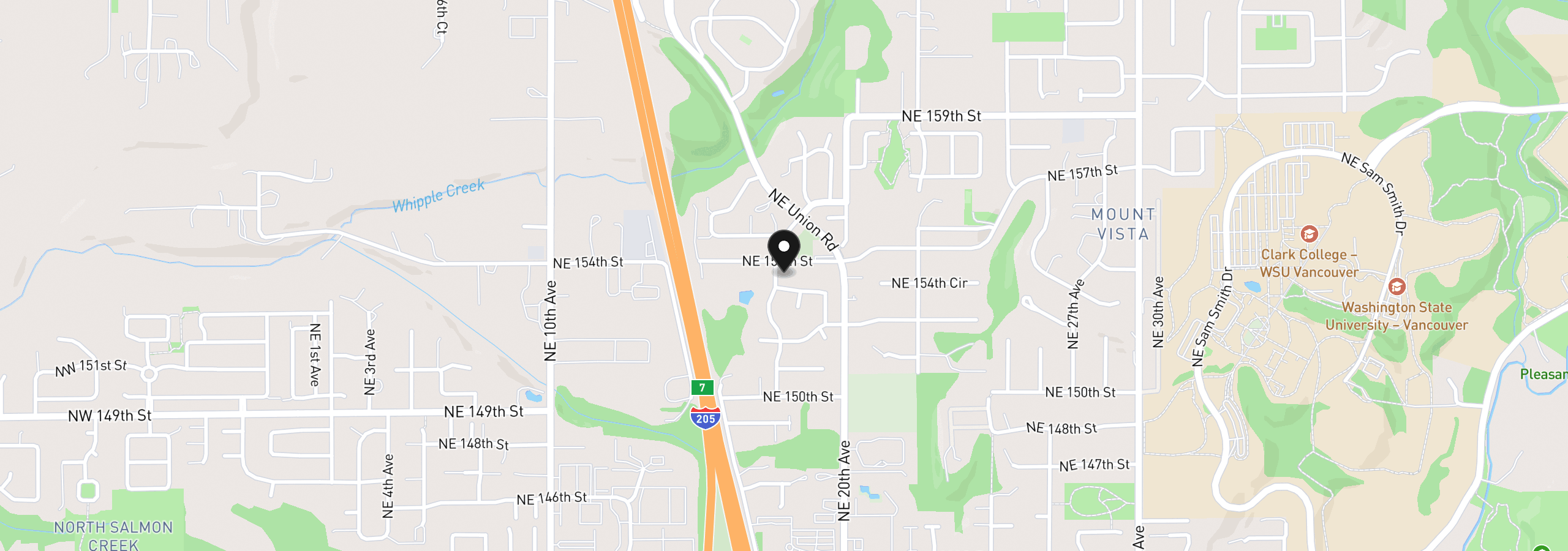 Map showing the location of 15313 NE 18th Ave, Vancouver, Wa 98686