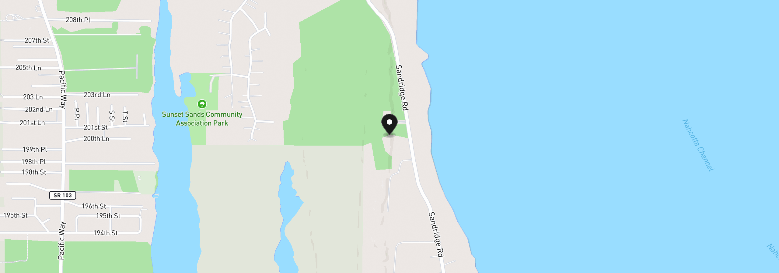 Map showing the location of 20003 Sandridge Rd, Long Beach, Wa 98631