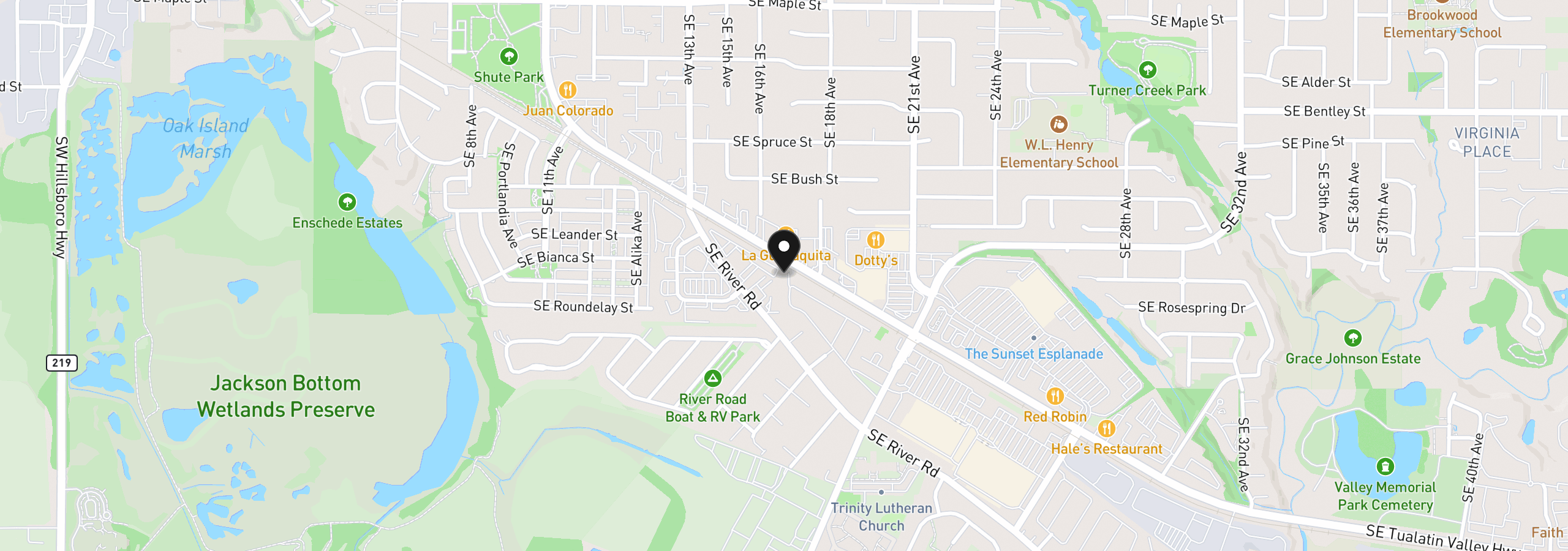 Map showing the location of 1901 SE Minter Bridge Rd 34, Hillsboro, OR 97123