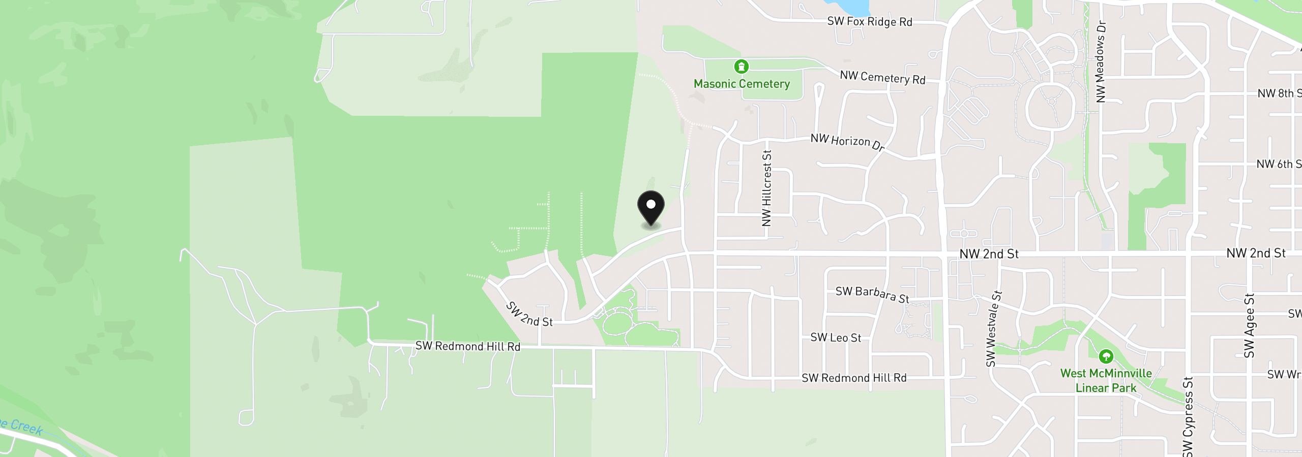 Map showing the location of 2825 NW Mt Ashland Ln, McMinnville, OR 97128