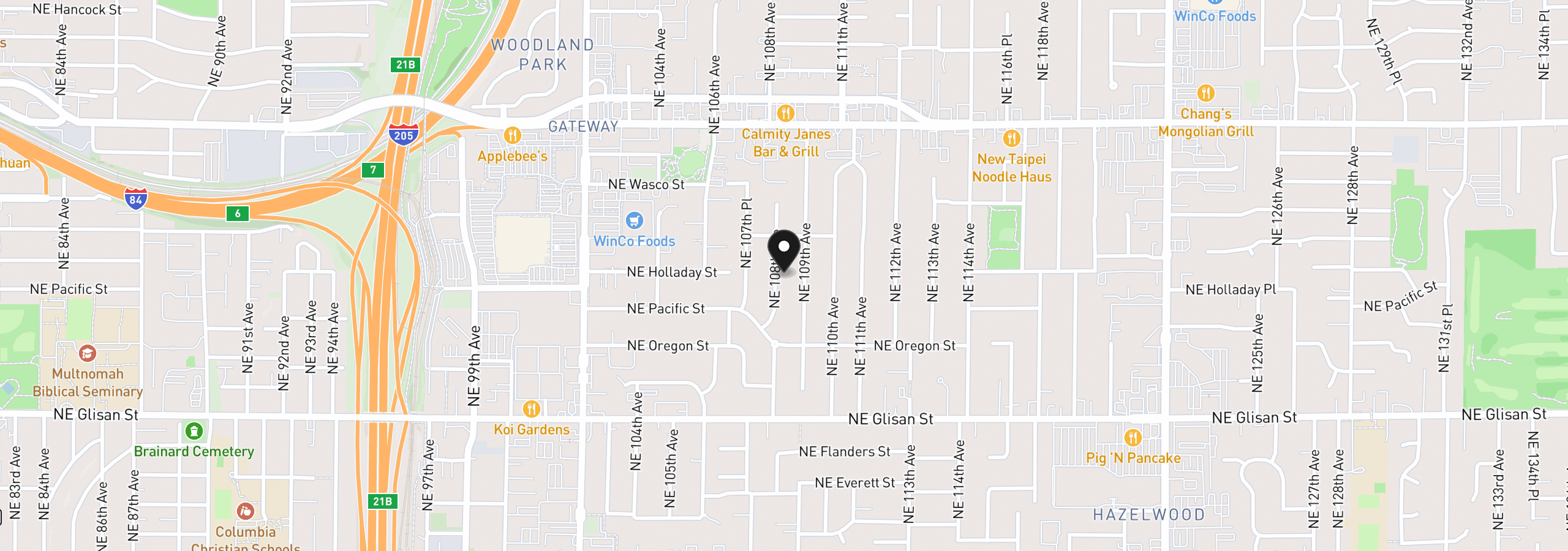 Map showing the location of 960 NE 108th Ave, Portland, OR 97220