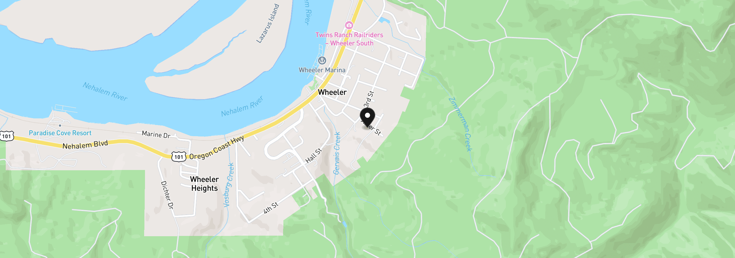 Map showing the location of 394 Alder St, Wheeler, OR 97147