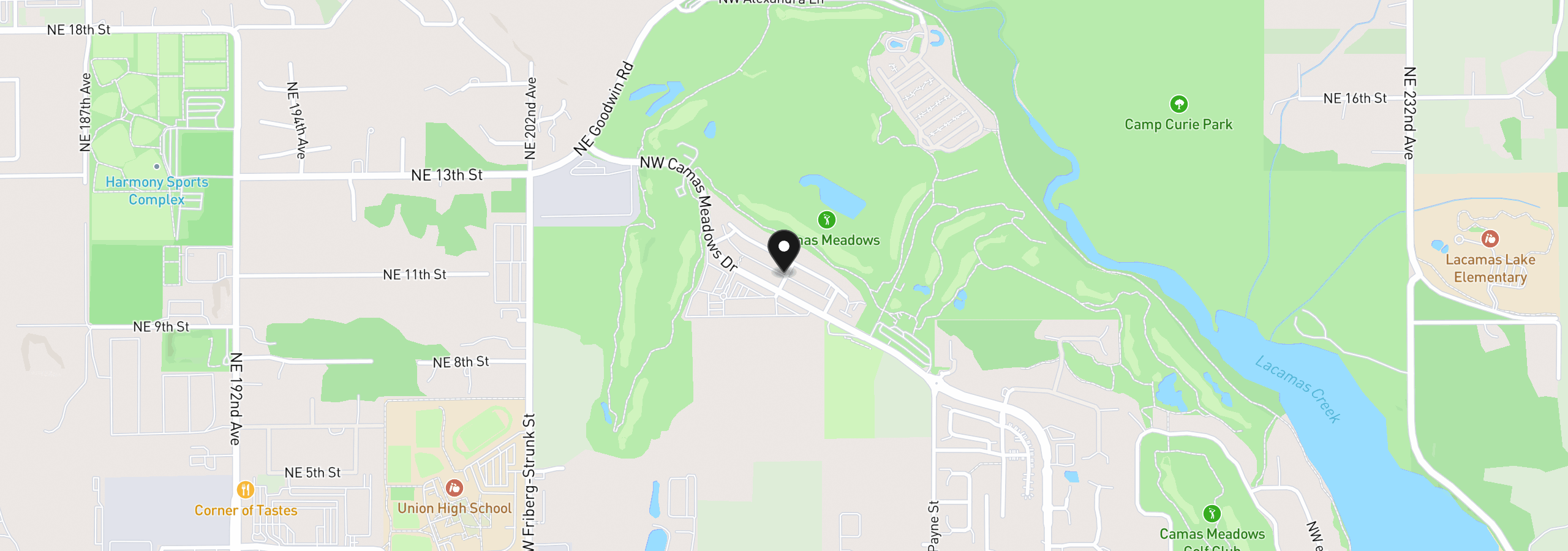 Map showing the location of 4699 NW Camas Meadows Dr, Camas, Wa 98607