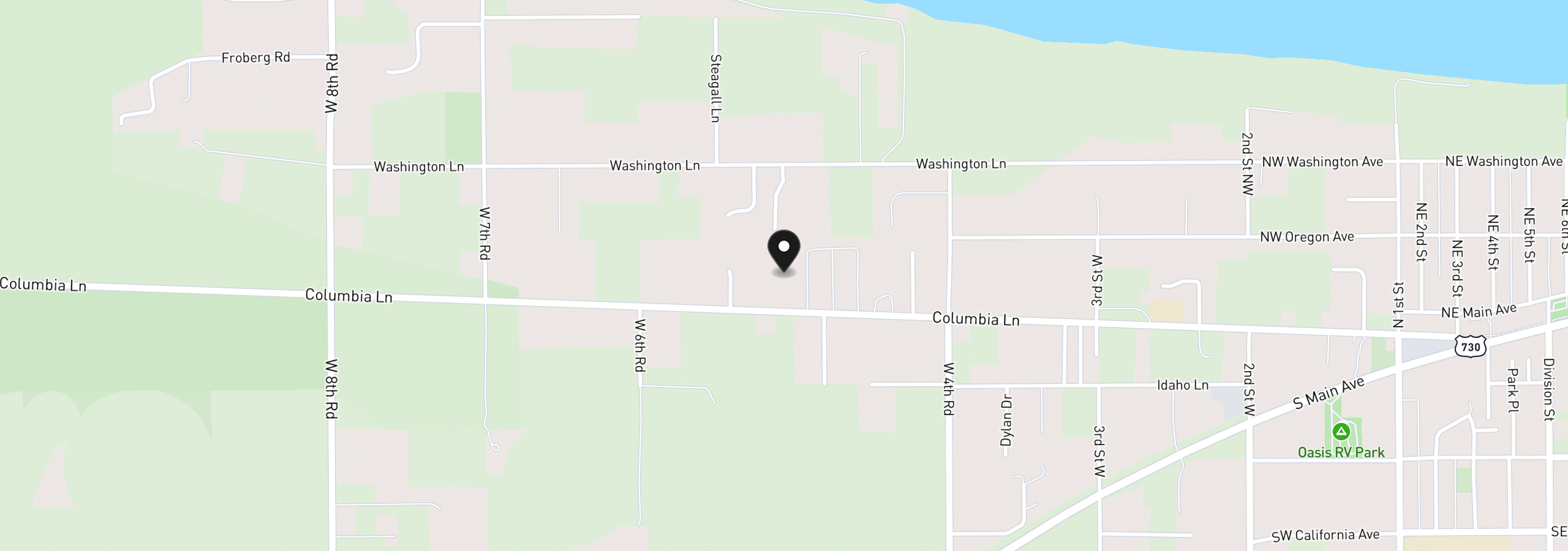 Map showing the location of W Columbia Ln 7, Irrigon, OR 97844