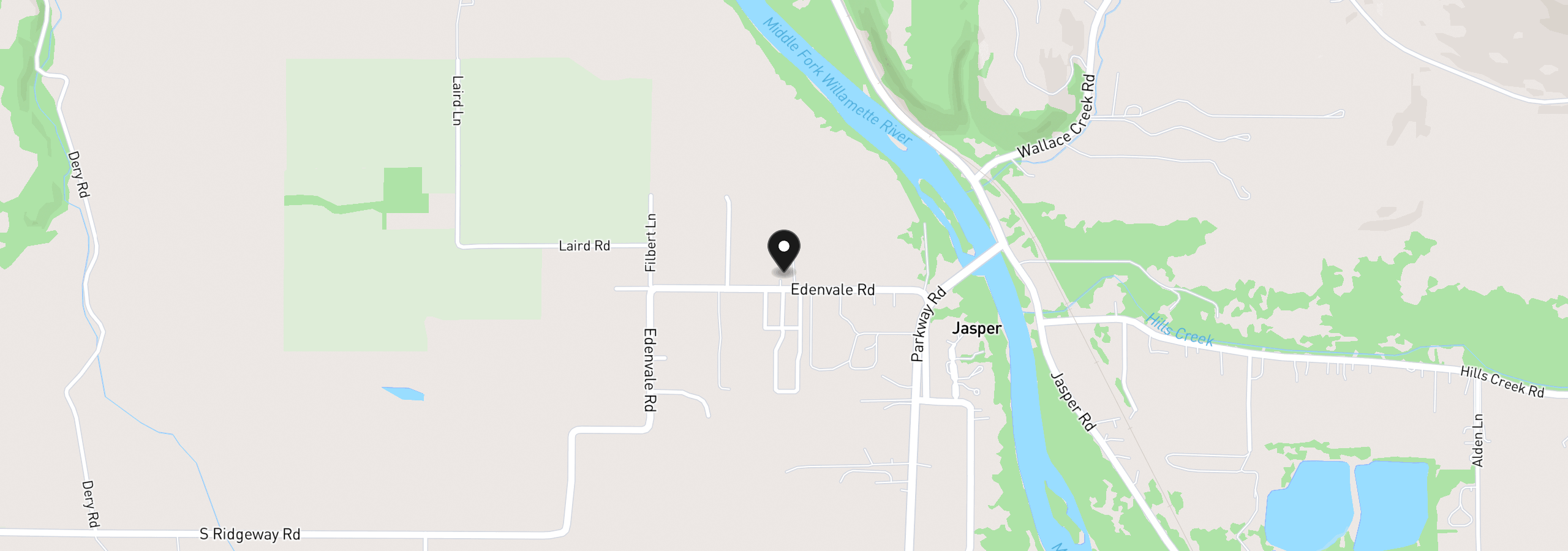 Map showing the location of 85950 Edenvale Rd, Pleasant Hill, OR 97455