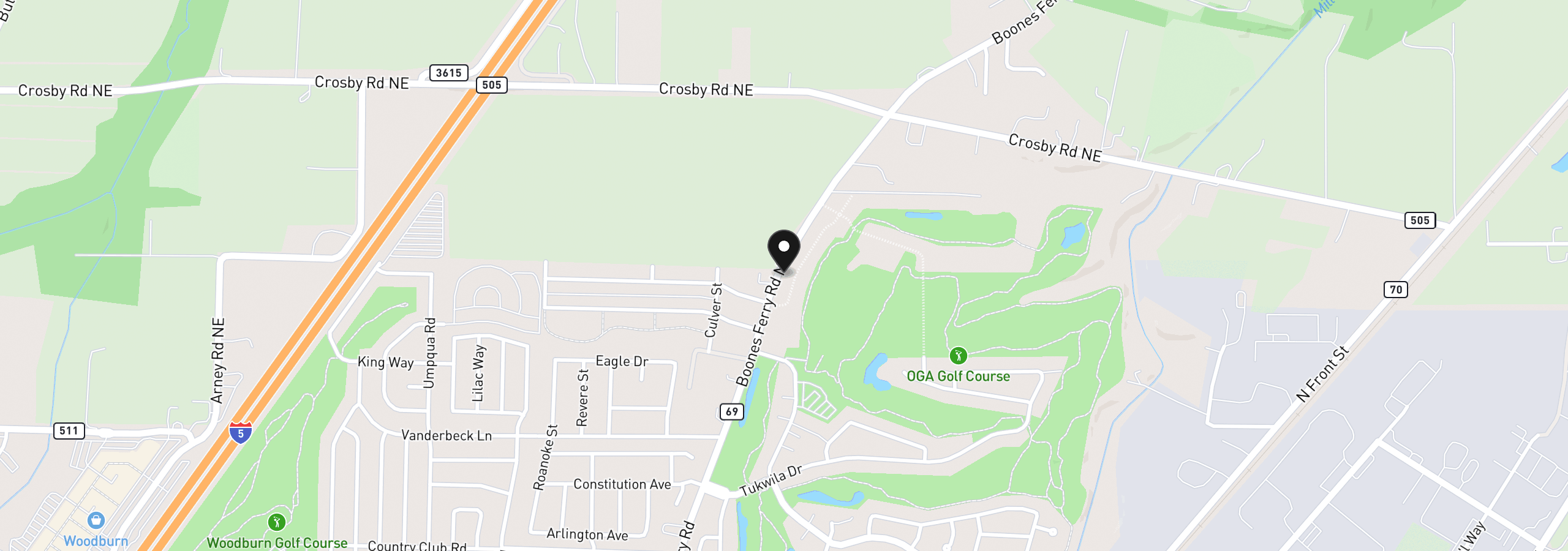 Map showing the location of 3151 Nightingale Dr, Woodburn, OR 97071