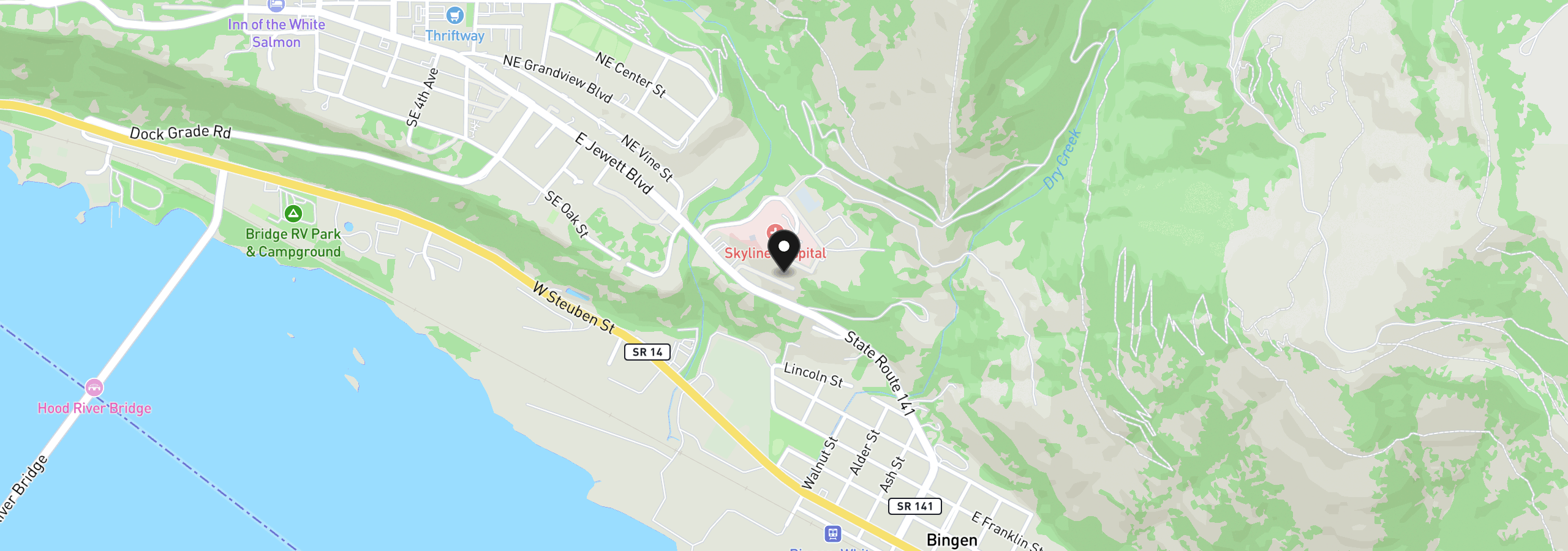 Map showing the location of 119 Ingram Pl, White Salmon, Wa 98672