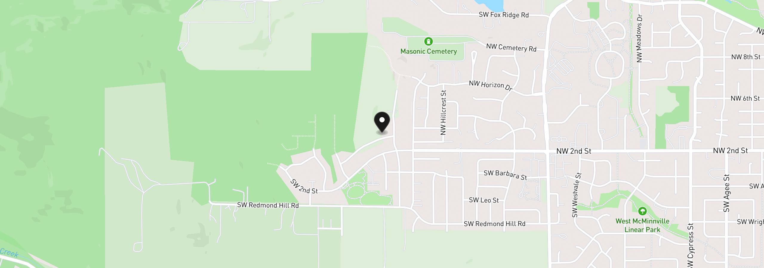 Map showing the location of 2805 NW Mt Ashland Ln, McMinnville, OR 97128