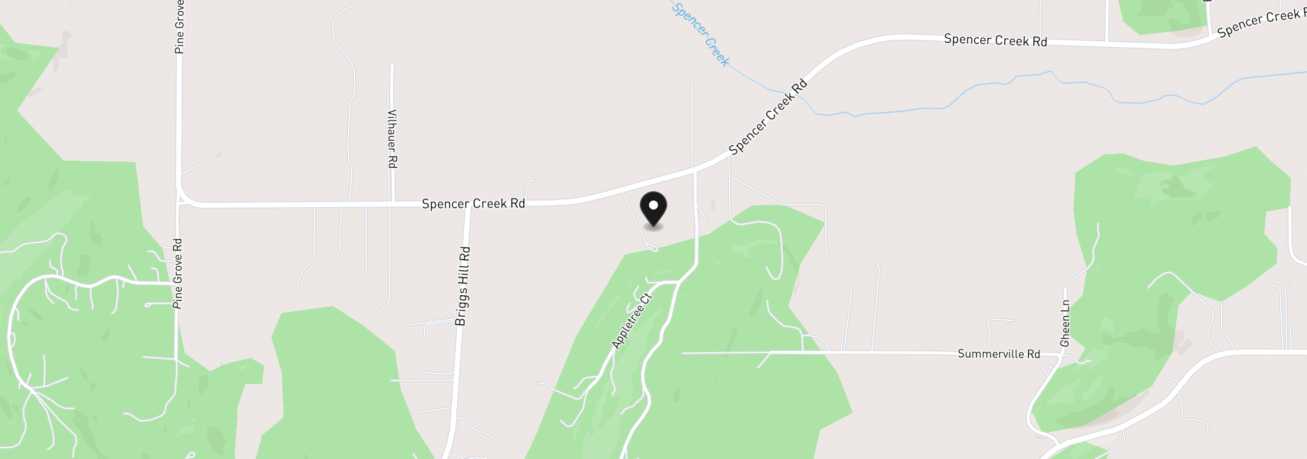 Map showing the location of 28408 Spencer Creek Rd, Eugene, OR 97405