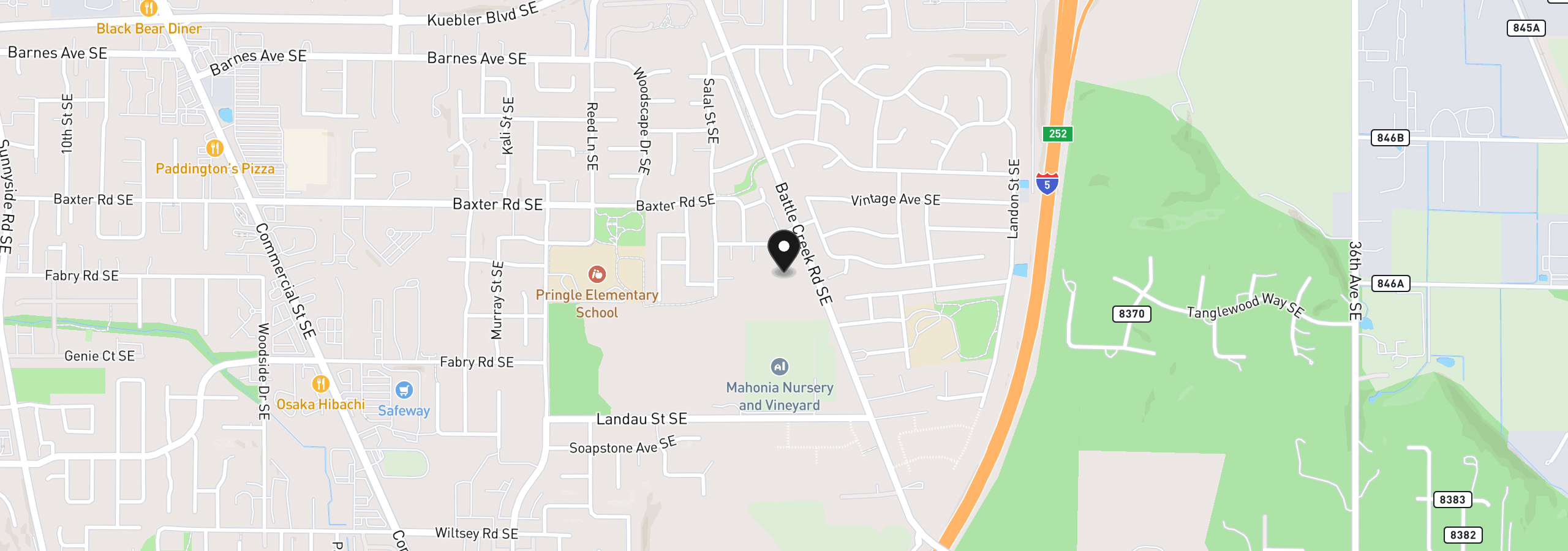Map showing the location of 5492 Terra Cotta SE, Salem, OR 97306