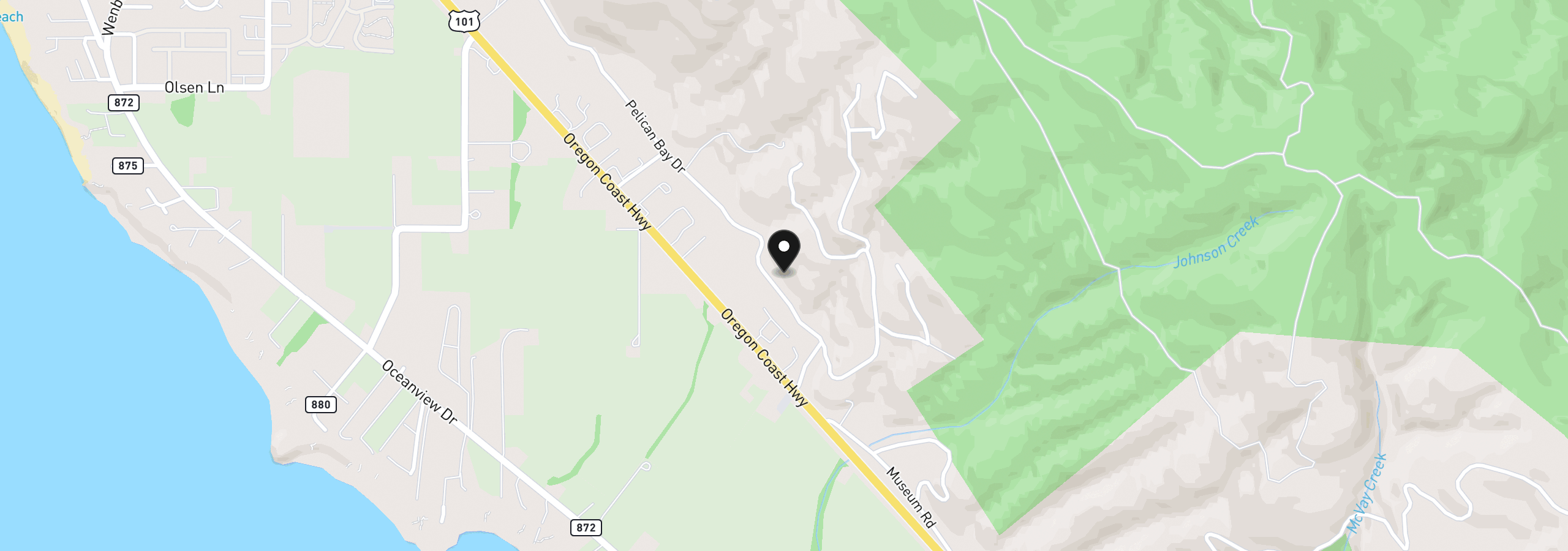 Map showing the location of 15629 Pelican Bay Dr, Brookings, OR 97415