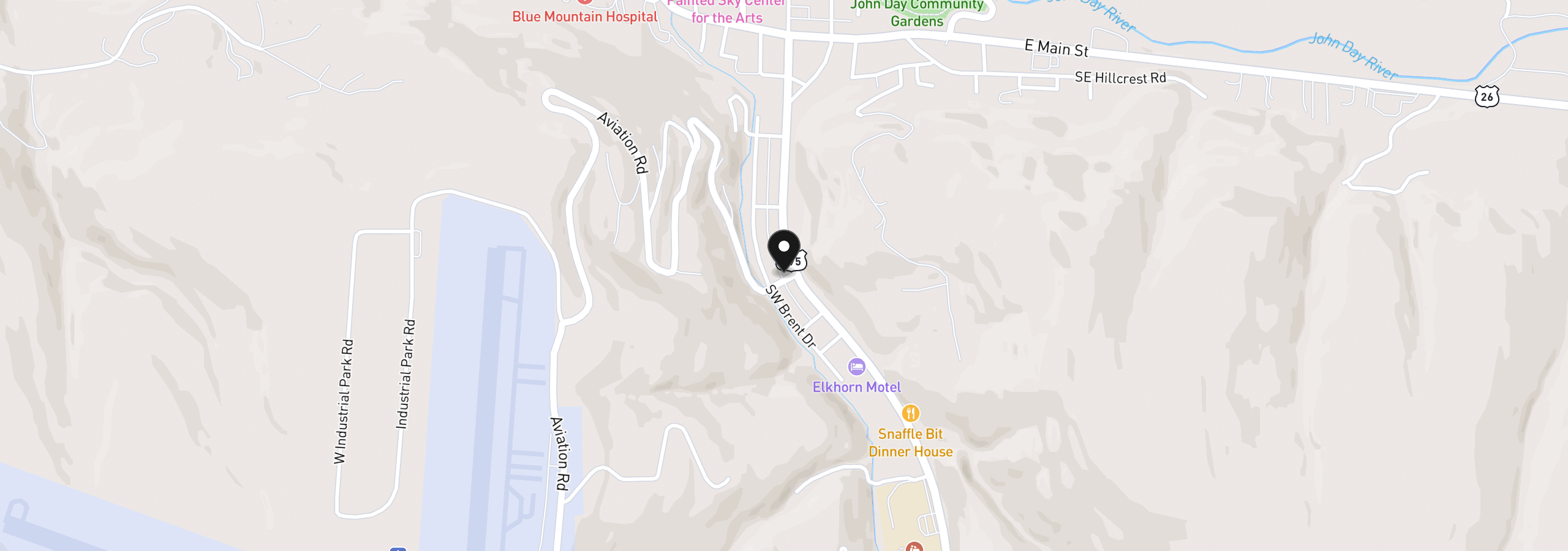 Map showing the location of 417 S Canyon Blvd, John Day, OR 97845