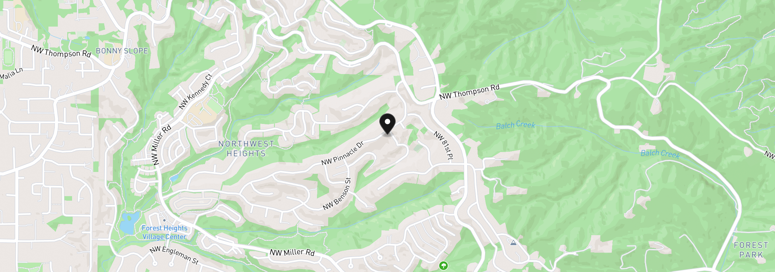 Map showing the location of 8534 NW Timber Ridge Ct, Portland, OR 97229
