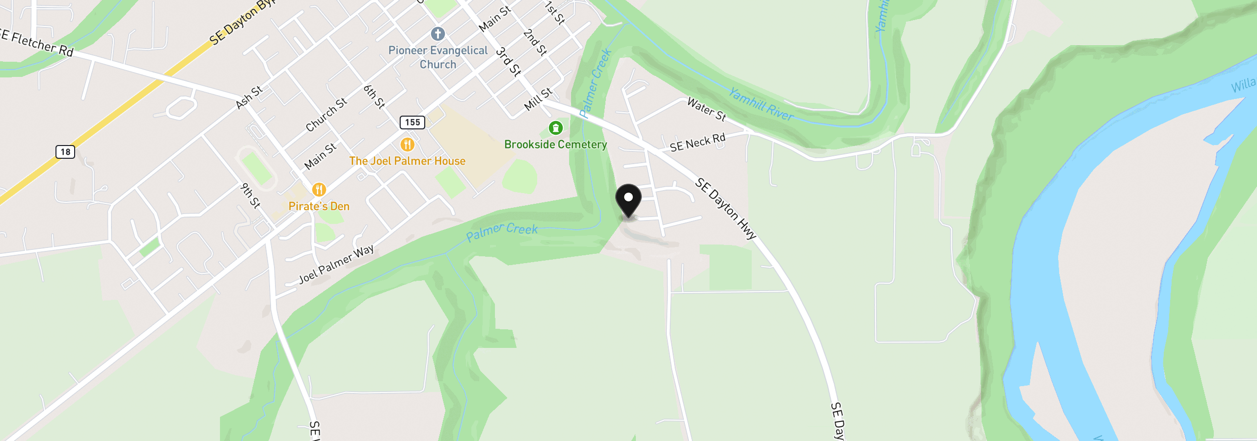 Map showing the location of 110 Norris Ct, Dayton, OR 97114