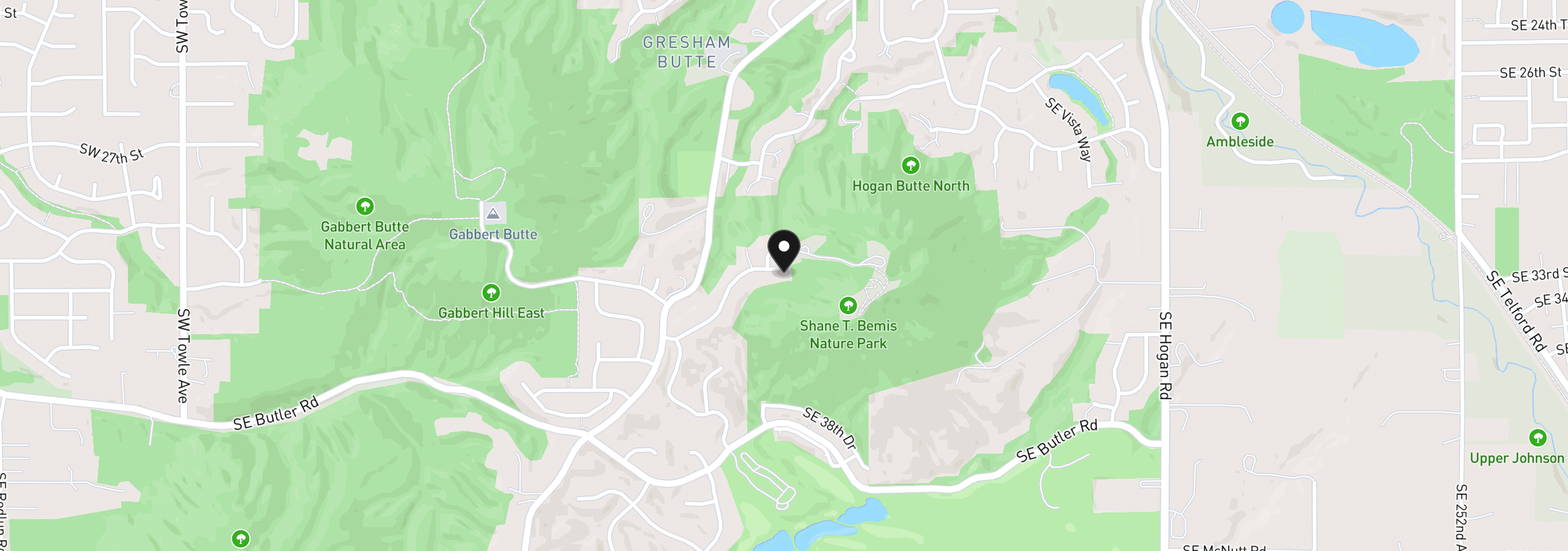 Map showing the location of 636 SE Gabbert Rd, Gresham, OR 97080