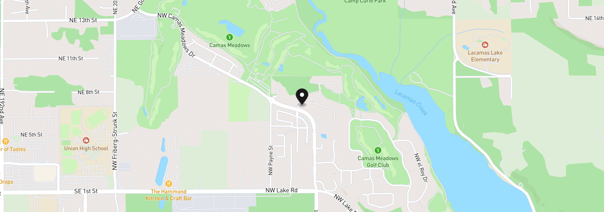 Map showing the location of 3601 NW Camas Meadows Dr, Camas, Wa 98607