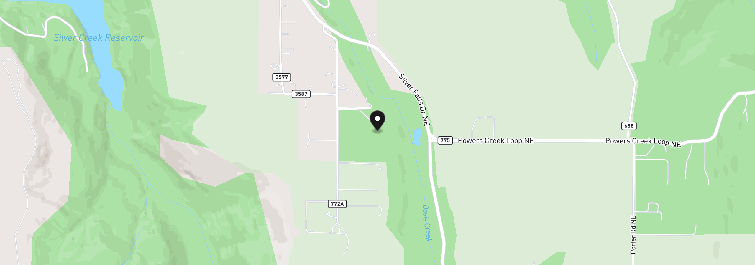 Map showing the location of 3432 Seminole Rd, Silverton, OR 97381