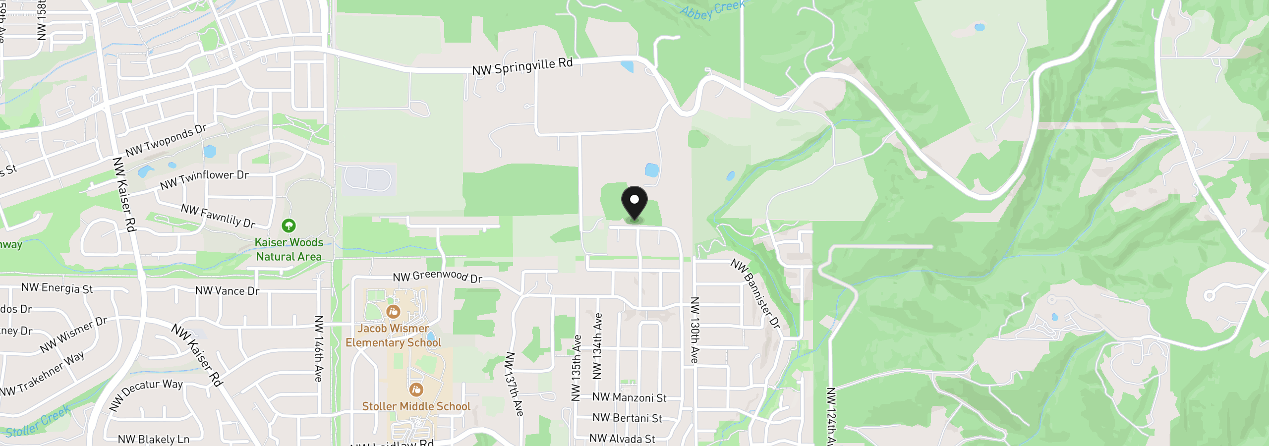 Map showing the location of 13233 NW Carson Rd Lot 5, Portland, OR 97229
