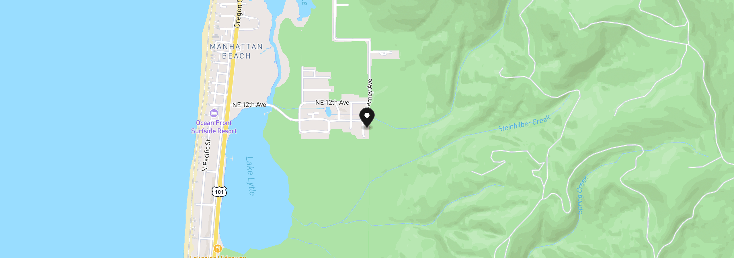 Map showing the location of 1064 Necarney St, Rockaway Beach, OR 97136