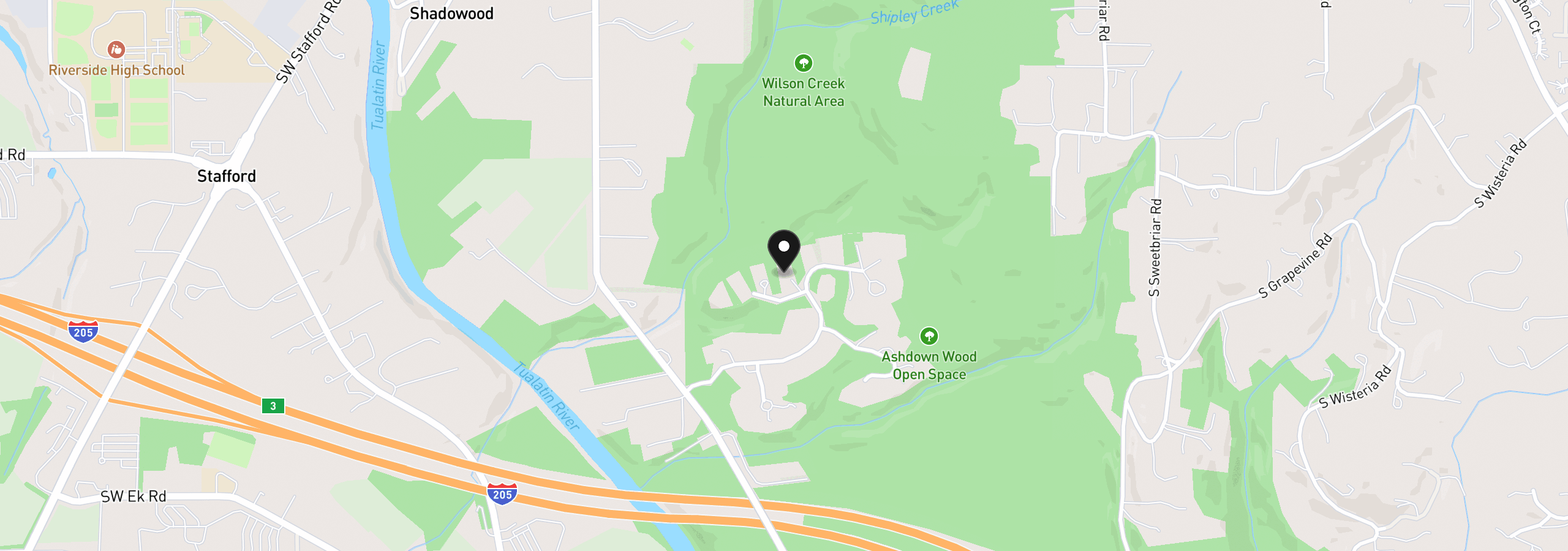 Map showing the location of 653 Victoria Pl, West Linn, OR 97068