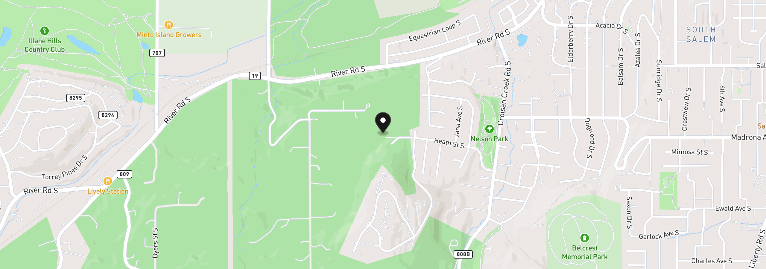 Map showing the location of 2375 Heath St S, Salem, OR 97302